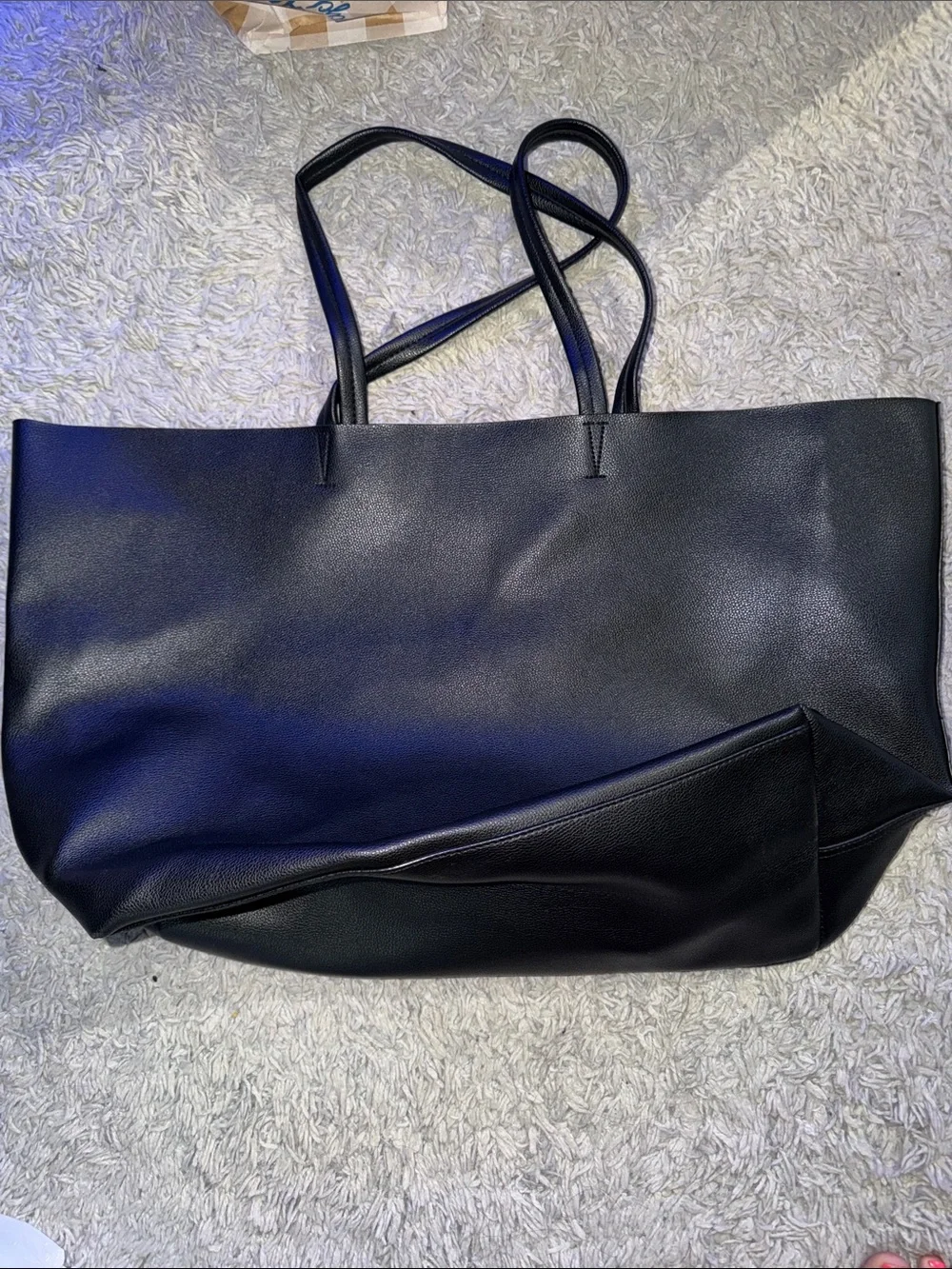 Victoria's Secret Black Faux Leather Tote